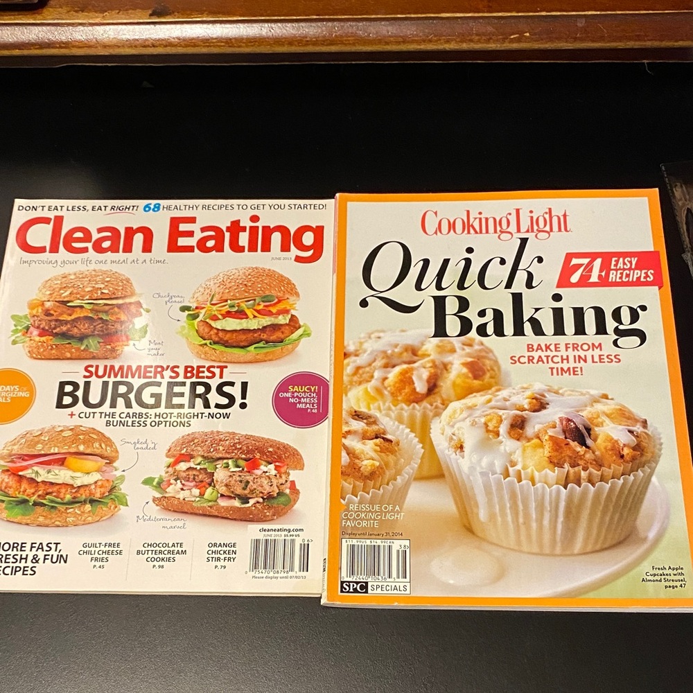 Clean Eating and Cooking Light Quick Baking Two Magazine Set